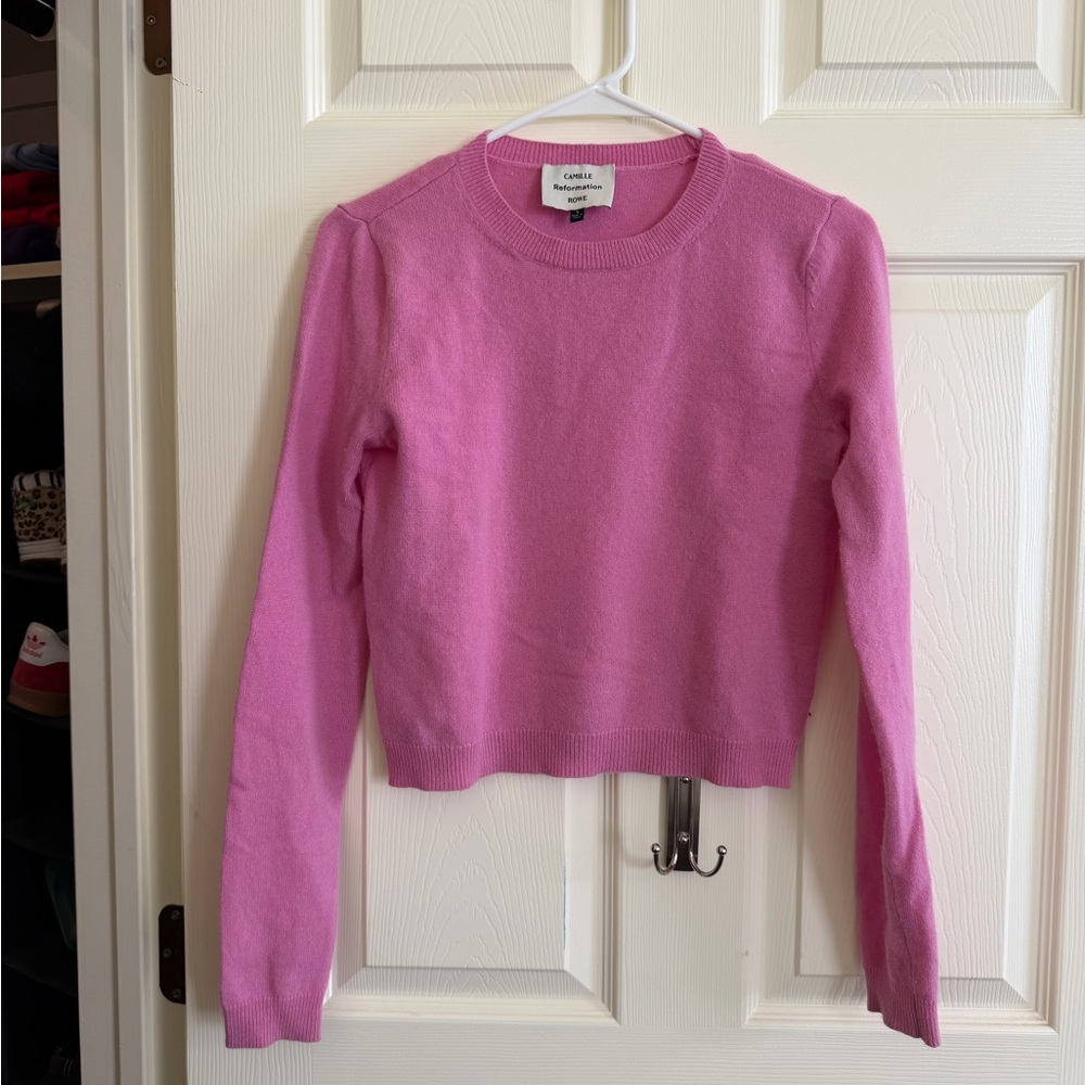 Reformation Pink Knit Camille Rowe sweater
